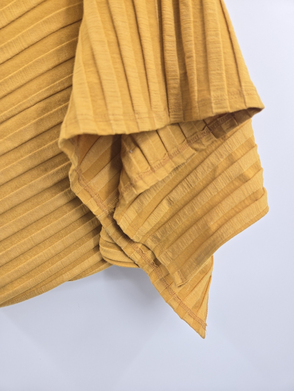 Reformation Lynn Midi Dress Sleeveless Mustard Ribbed Side Slit - Picture 9 of 12